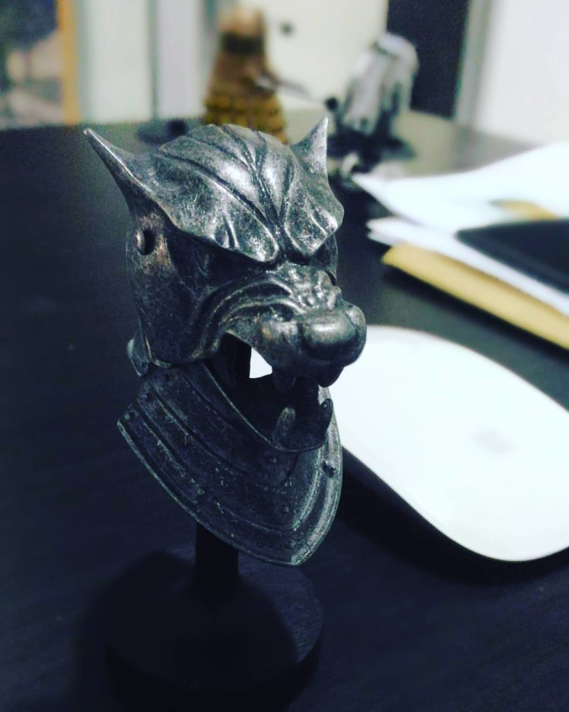 #GameOfThrones Hound's helmet replica for Christmas feeling out of place.